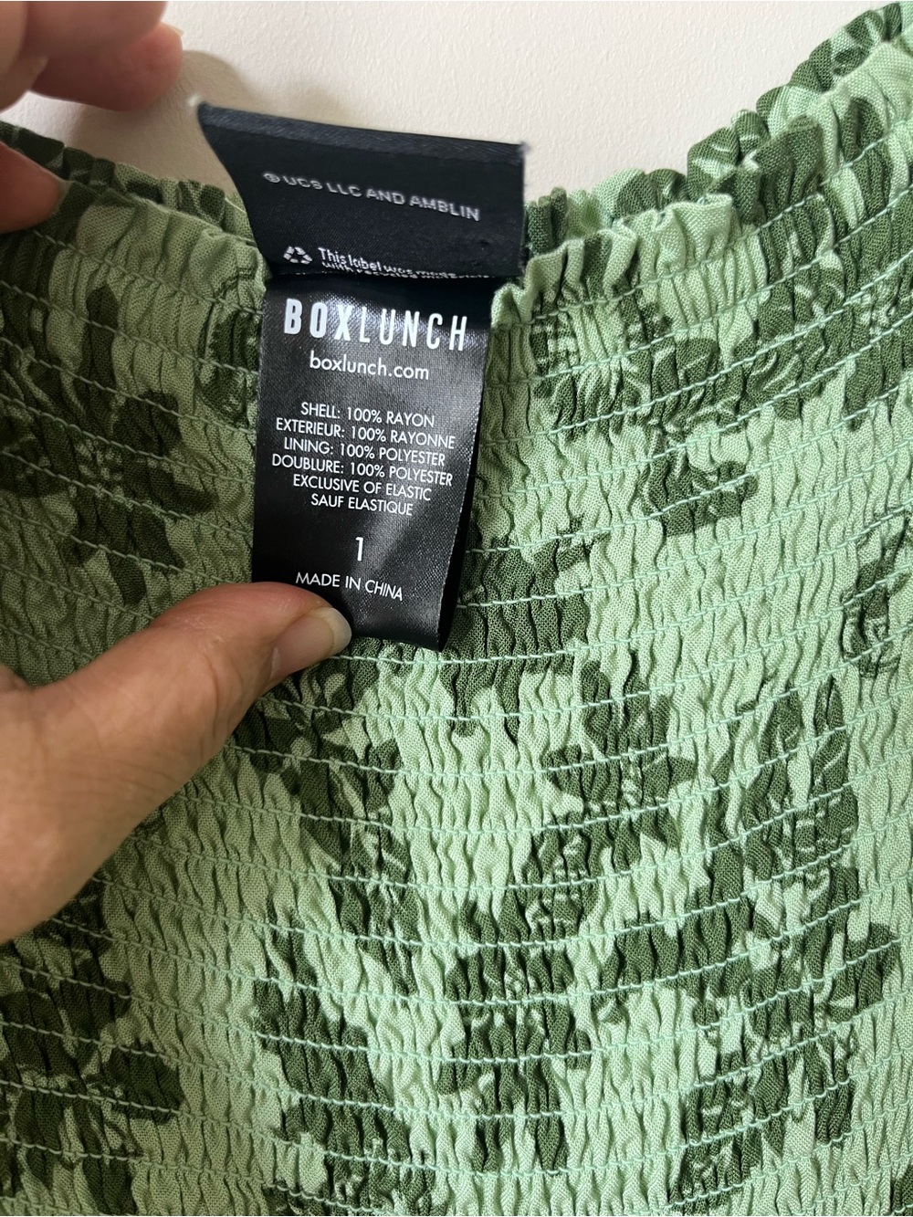 Jurassic Park Smocked Tiered Dress in Green Tropical Print with Velociraptors - Picture 7 of 7